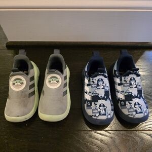 2 Pairs Of Adidas Kids Star Wars & Mickey Mouse Shoes Size 10
